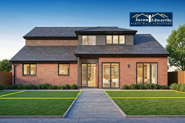 Home extension focusing on boundary line Frimley